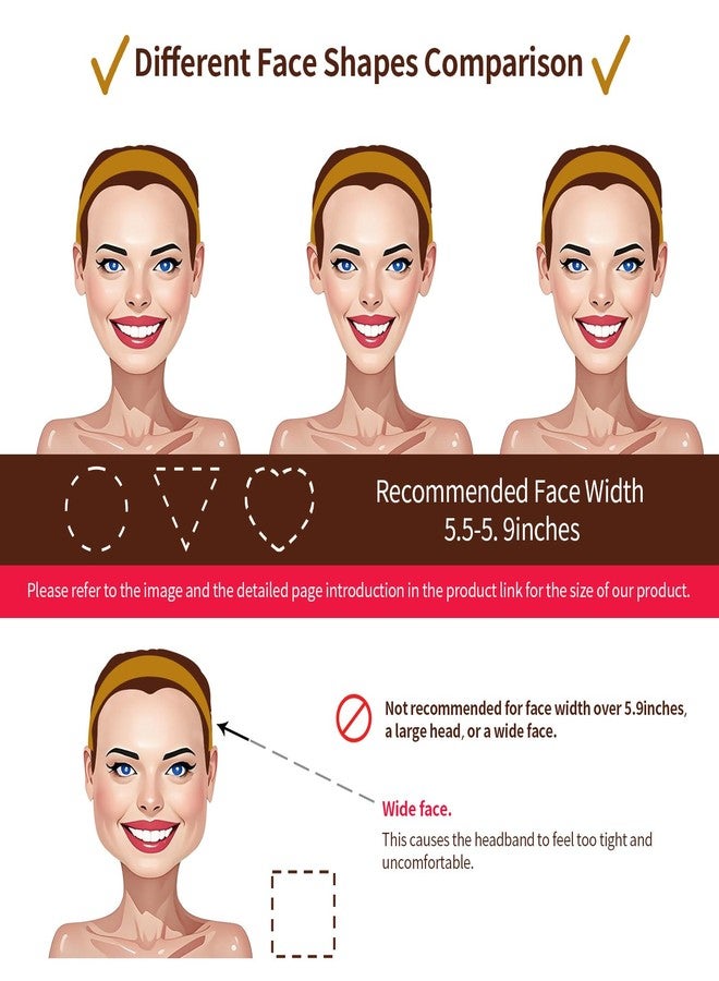 EVITA PERONI Wide Headbands for Women with Teeth Acetate Resin Hair Bands for Women's Hair No Headache Headband No Slip Hairbands-Black - Image 4